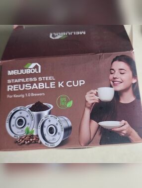 Meolibour 2 Pack Stainless Steel Refillable K Cups Reusable for Keurig 1.0